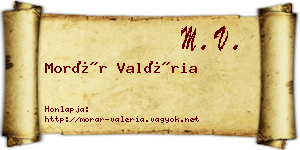 Morár Valéria névjegykártya