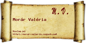 Morár Valéria névjegykártya